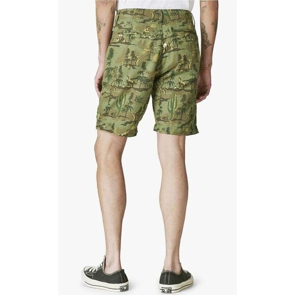 Lucky Brand Men's 9" Laguna Linen Blend Flat Front Short, Camo Desert | 38 EUC - Picture 3 of 11